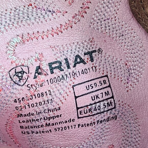 Ariat Women’s Size 9.5 B Quickdraw Leather Western Pink Cowboy Boots 10004719 - Picture 11 of 12